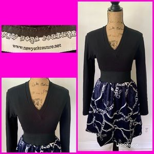 New York Couture L/S Jersey Blend Chains Dress